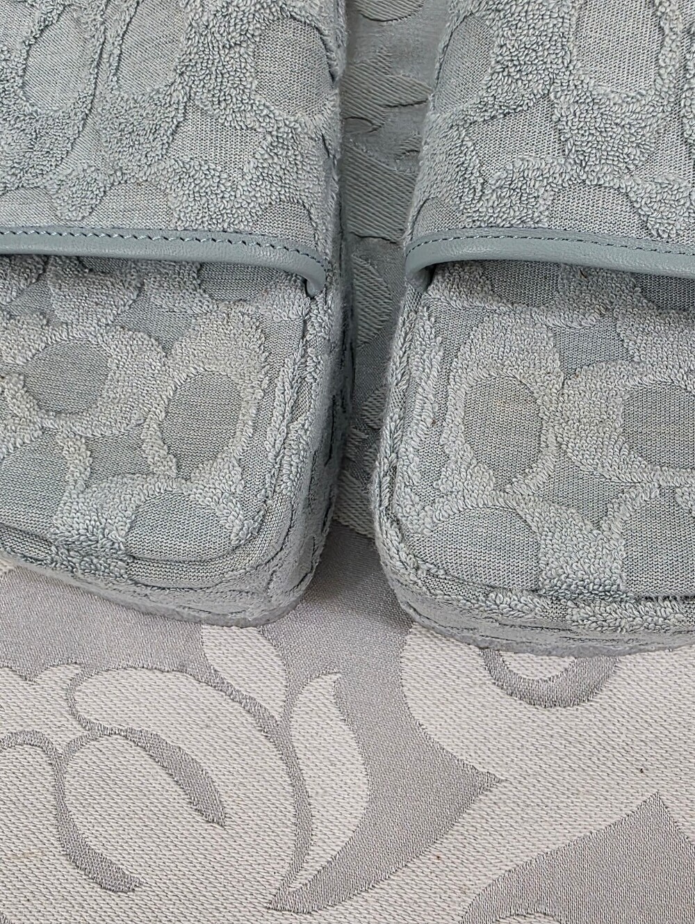 Coach Noelle Signature Sandals Baby Blue Terry Cloth Womens Platform Sz 9.5 B - Picture 8 of 15